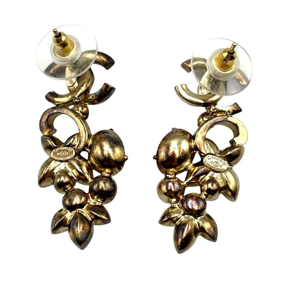 CHANEL Gold Logo Earrings - Picture 2 of 6